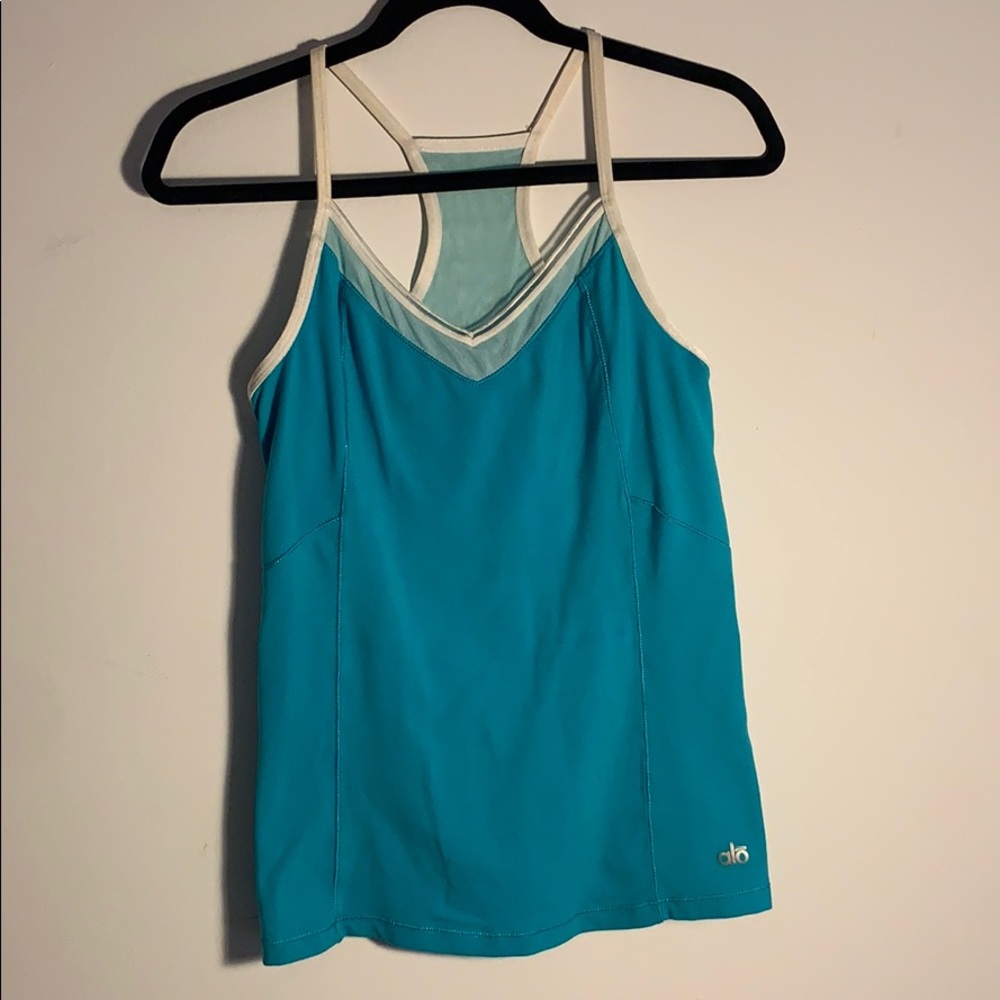 ALO Yoga Teal Tank Top w/ Built in Bra (S)
